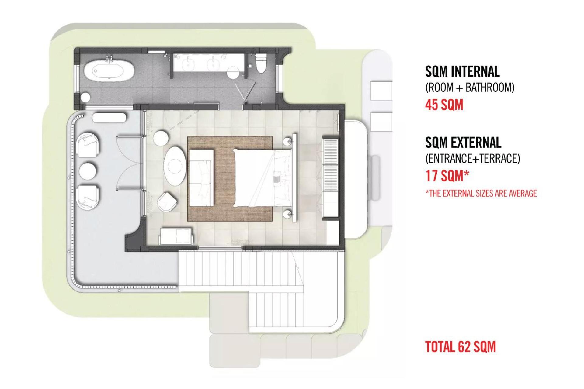 Hotel The Standard, HHQ Exteriér fotografie Floorplan of a micro apartment